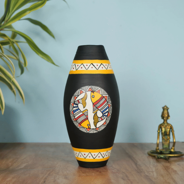 Hand-Painted Terracotta Vase